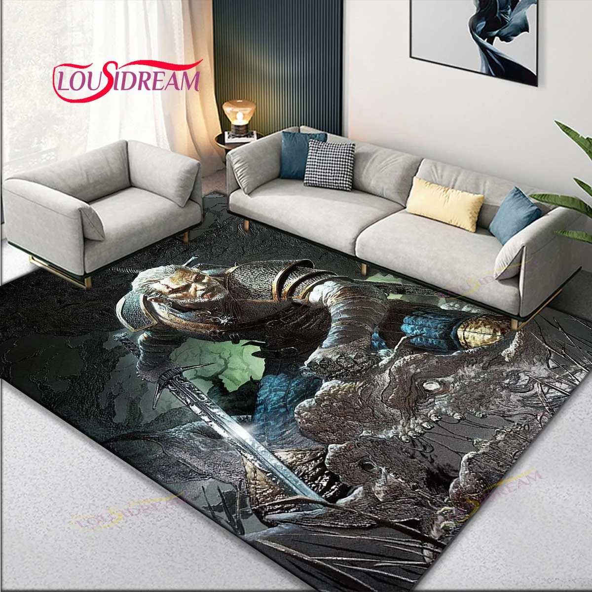 

Game Room The W-Witcher Art Decor Carpets Rug Tapete Floor Area Large Mat for Home Bedroom Living Room Decoration Aesthetic Gift