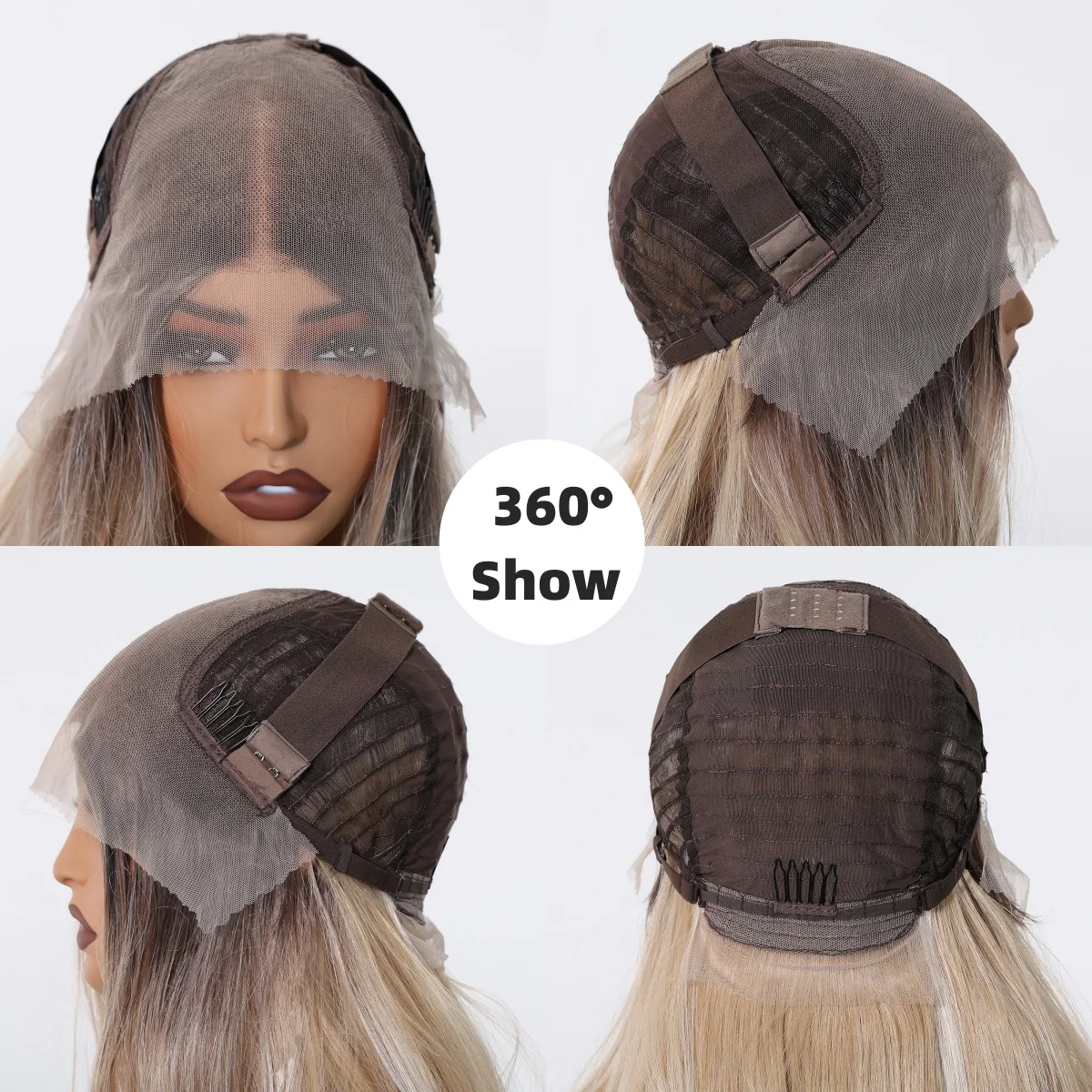 HENRY MARGU Blonde Synthetic Lace Frontal Wigs Long Body Wavy Middle Part Wig 13*6 Lace Frontal Wig for Women Realistic Hairline