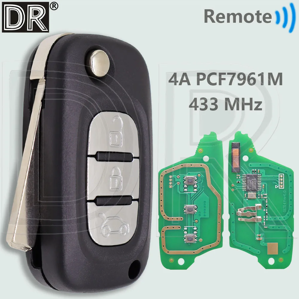 

DR ID4A PCF7961M 433.9 FSK Car Remote Key For Renault Twingo III 2014+ Duster Kadiar Megane IV Trafic 2016+ Mercedes Benz Smart