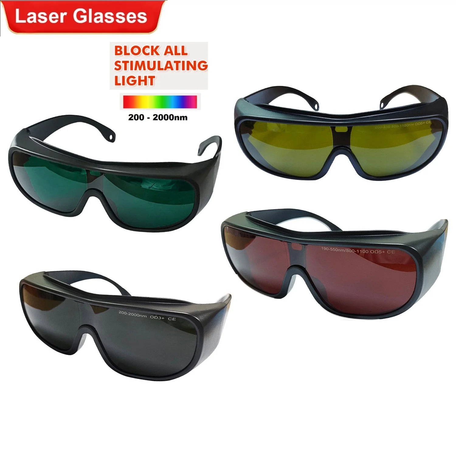 IPL Laser Safety Glasses 200nm-2000nm Protective Goggles for Laser Hair Removal and Cosmetology Operators with Eye Protection