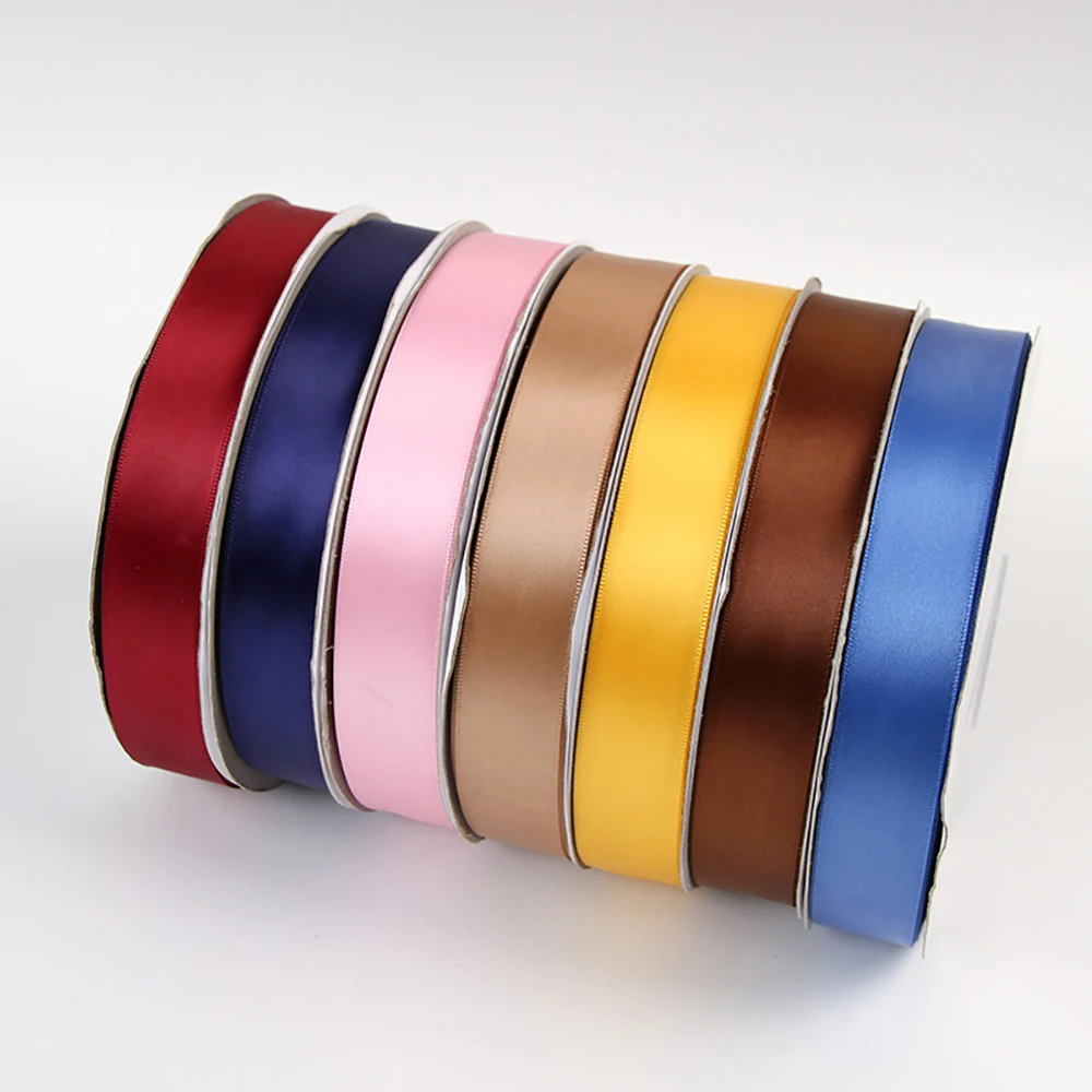 

100Yards/Roll 2.5cm Polyester Satin Ribbon 190+ Color Durable Smooth Ribbons for Gift Packaging DIY Craft Holiday Party Decor