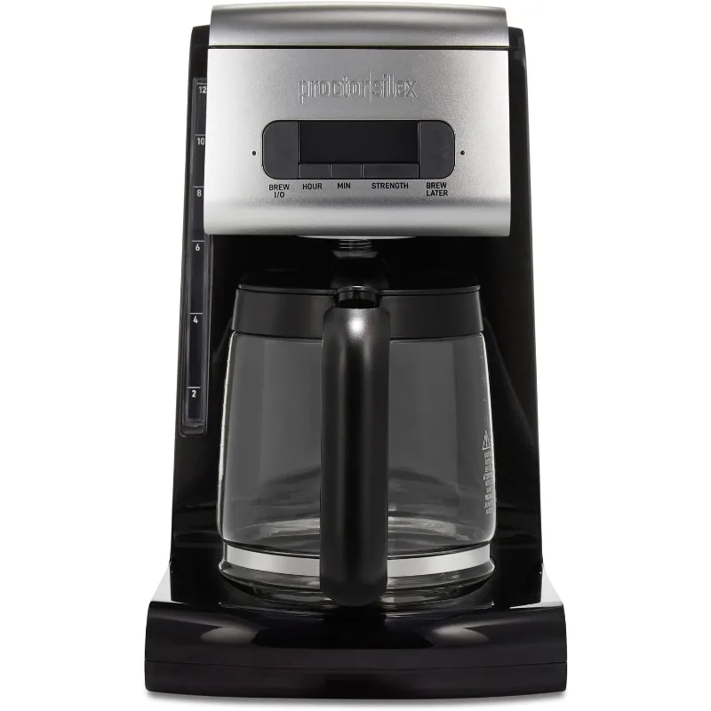 

Proctor Silex Platinum Series Drip Coffee Maker, Digital & Programmable, Glass Carafe