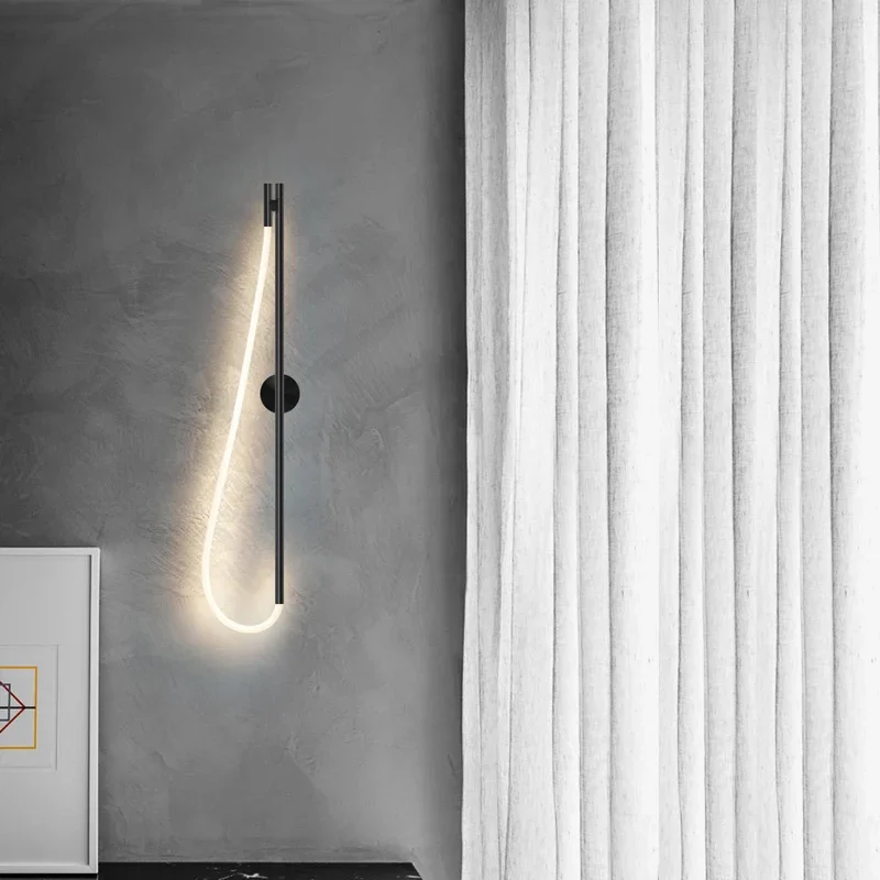 Modern LED Music Notes Gold Silver Black White Wall Lamp For Bedroom