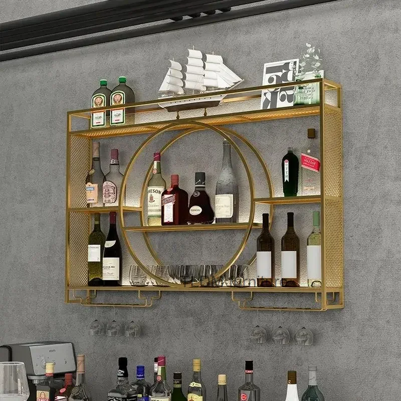 Hangende Display Wijnrek Muur Gemonteerd Omgekeerde Winkel Moderne Bar Kast Club Fles Armario Para Vinos Huismeubilair Uniek