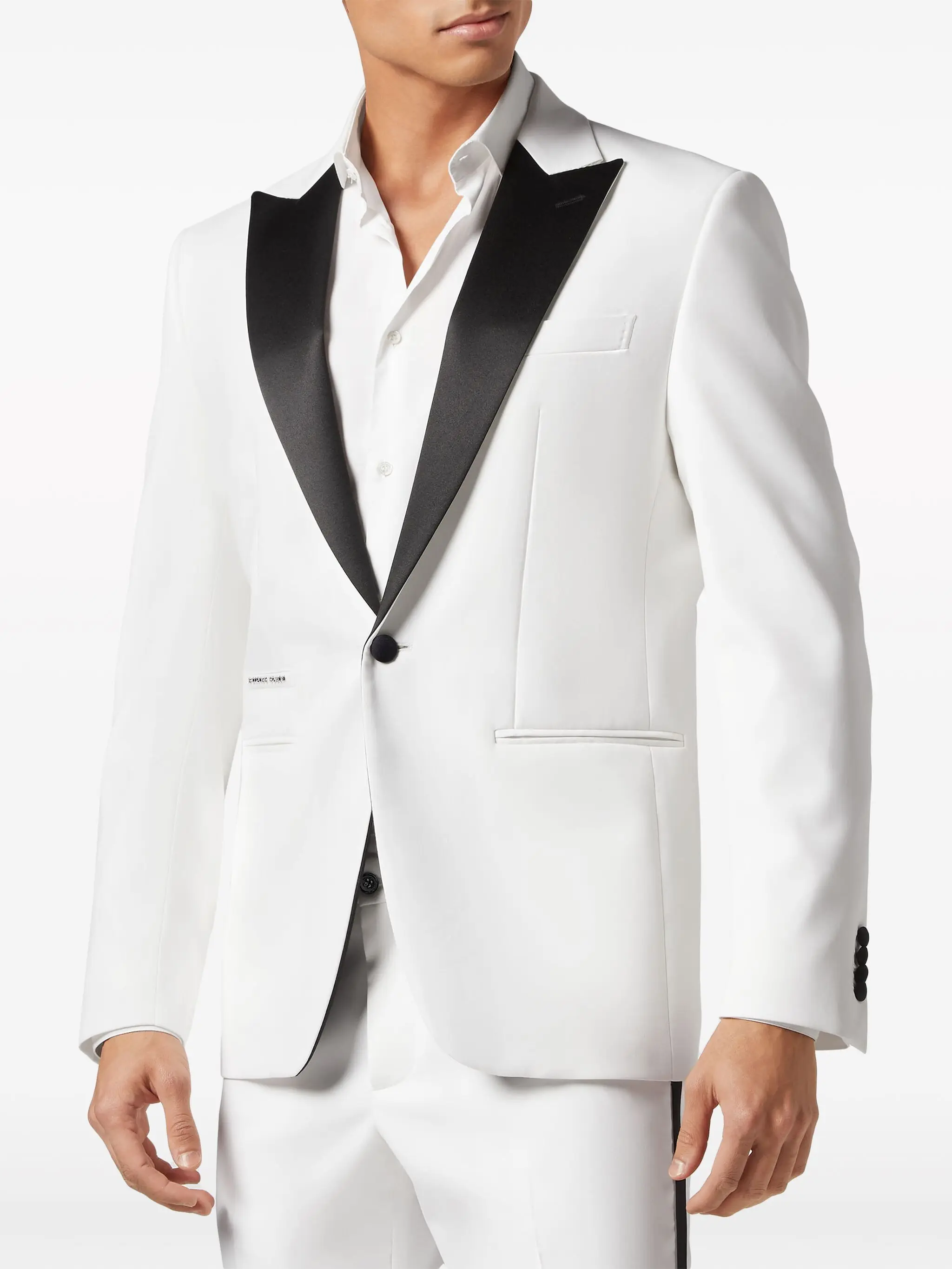 

White Men Suits Set 2 Pcs Blazer+Pant Trousers Black Stripe Wedding Tuxedos Formal Office Groom Prom Male Cotton Jacket Coat