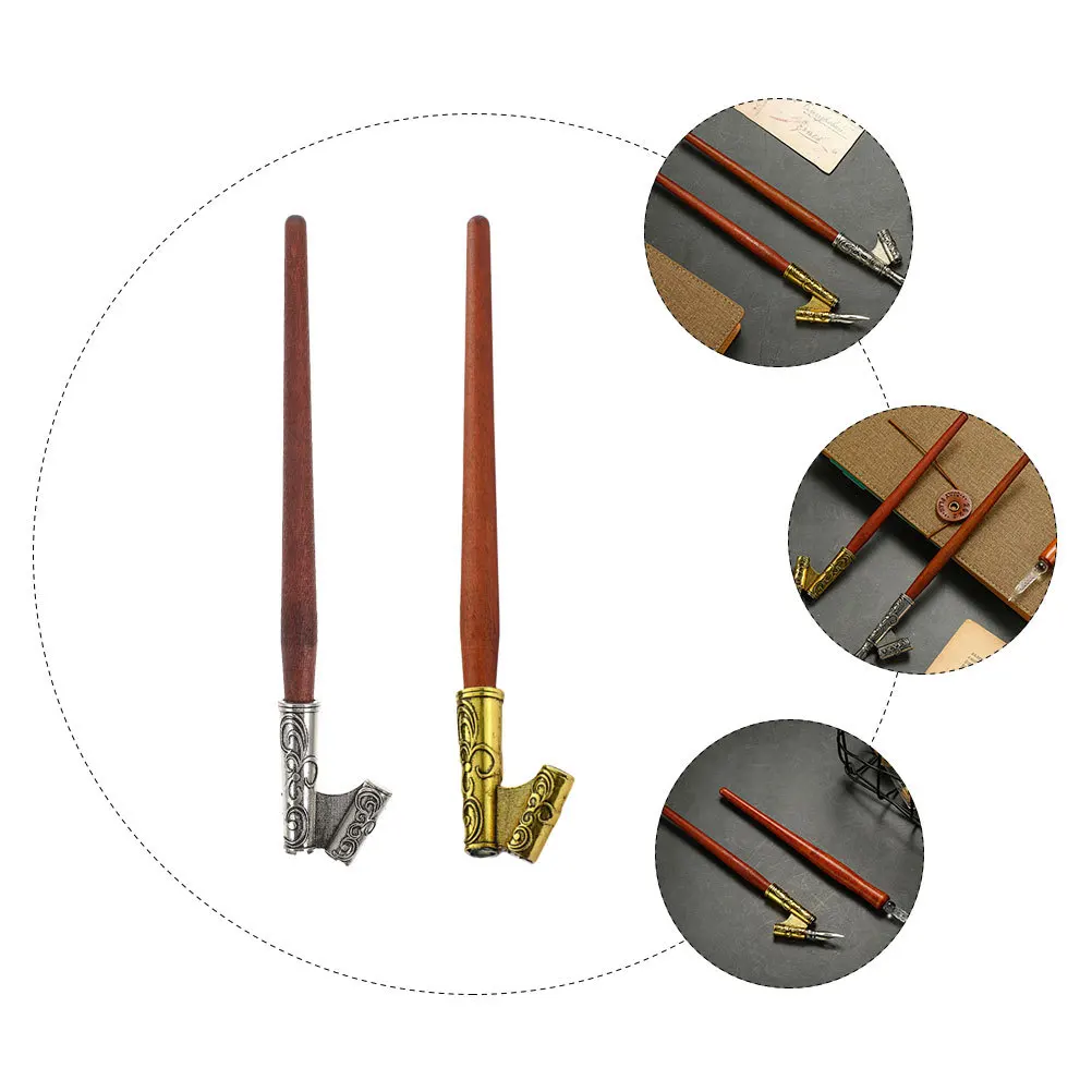 

2Pcs Retro Dip Pen Handle Adjustable Oblique Nib Holder for Calligraphy Writing Artwork Student Stationery Calligraphy Supplies