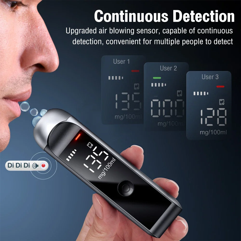 

Automatic Portable Alcohol Tester Professional Breath Alcohol Tester Rechargeable Breathalyzer Alcohol Test Tools 2026 New