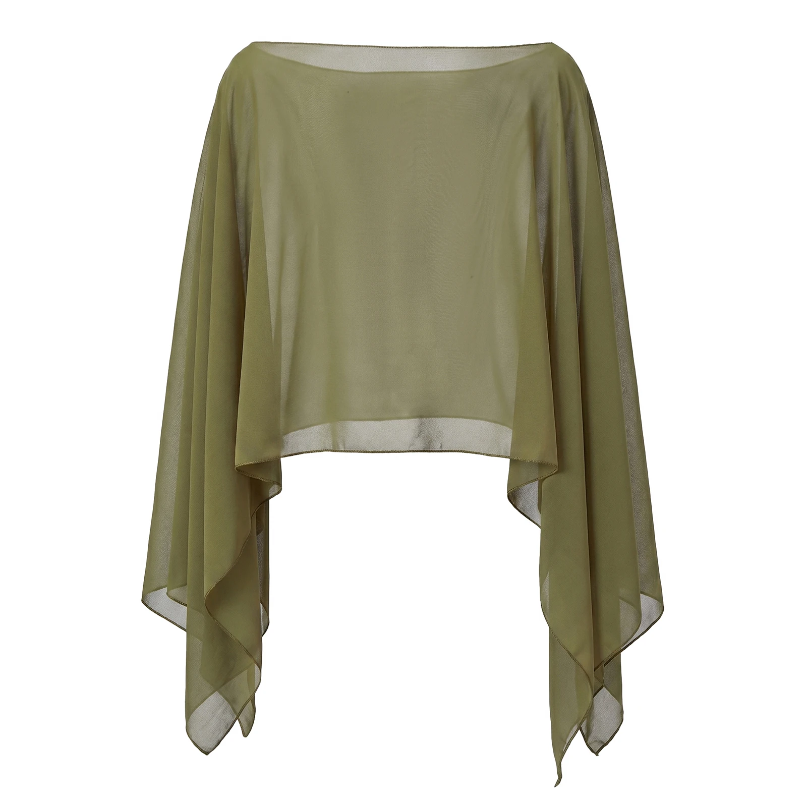 Fit Split Sleeve Solid Color Loose S-Sheer-Cape Sleeve Women Sheer Cape Tops Fashionable Off One S Sheer