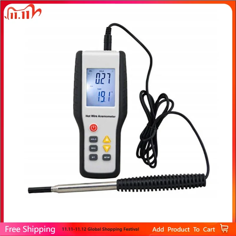 

HTI HT-9829 High Sensitivie Digital Portable Wind Speed Meter Hot Wire Thermal Anemometer Anemometro Measuring Instruments