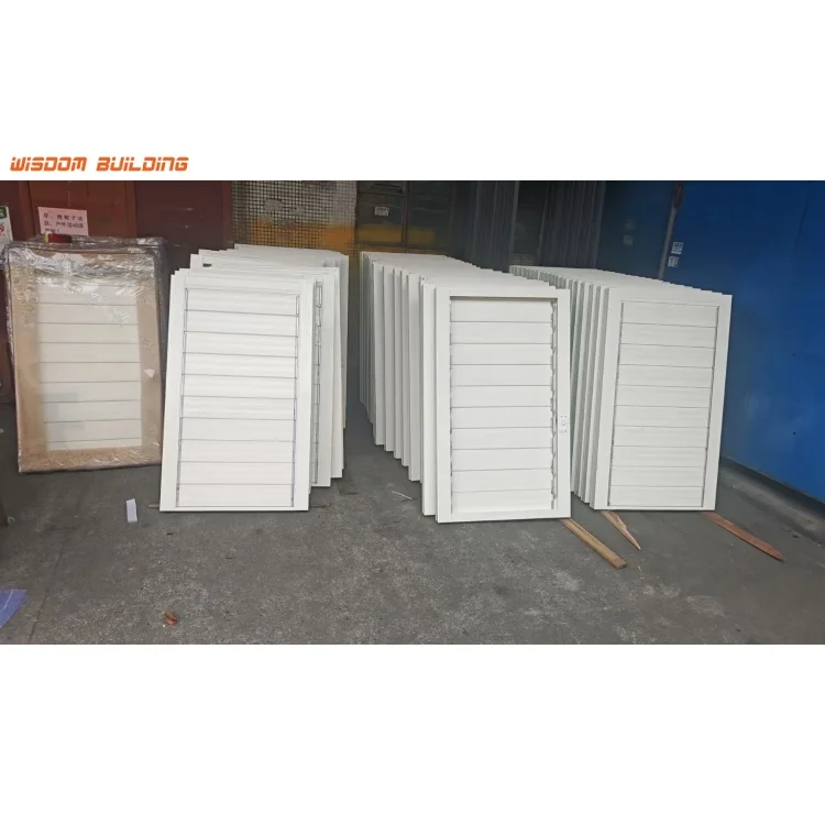 Security Chinese Aluminum Window Shutters Blinds Good Ventilation Built-in Louver Window Vertical Opening Pattern Frame Louvres