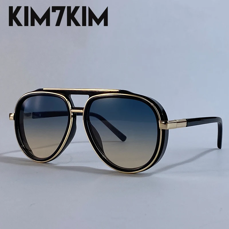 Polarisierte Steampunk Übergroße Ovale Sonnenbrille für Herren 2026 Luxusmarke Trendige Doppelbalken-Sonnenbrille für Männer UV400 Schutz – Detail 2