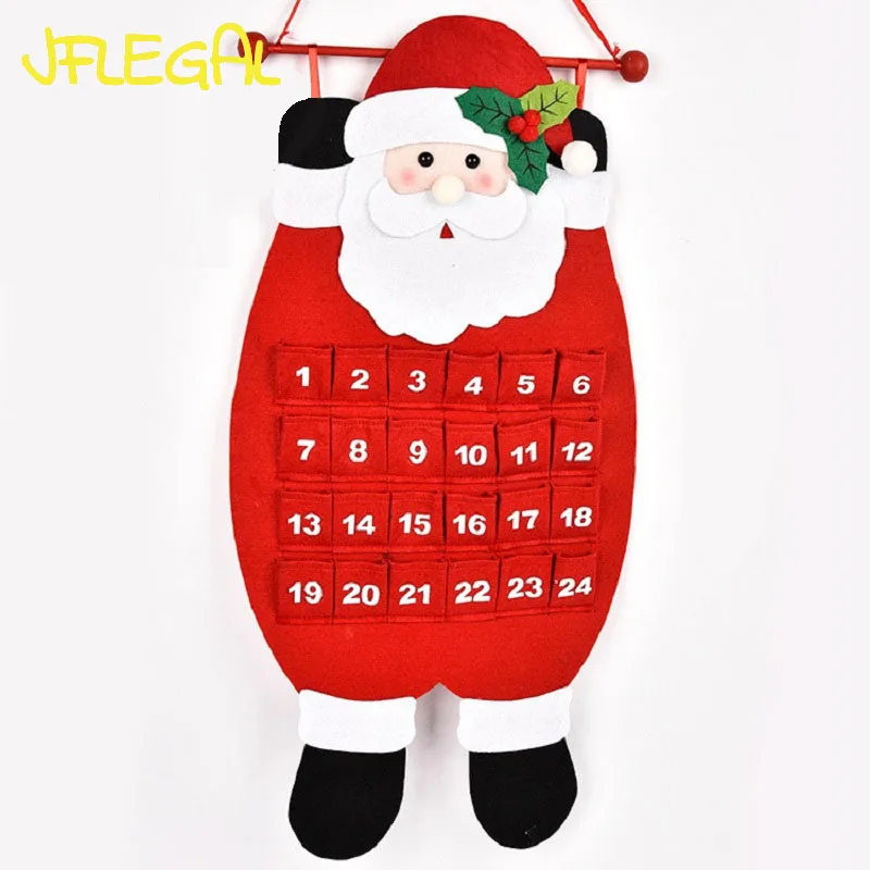 

JFLEGAL Santa Claus Snowman Elk Calendar Christmas Door Wall Decoration Advent Calendars