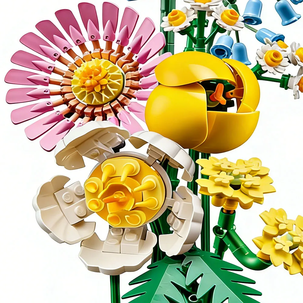 ชุดตัวต่อบล็อก 10347 ช่อดอกไม้สุดโรแมนติกและสีสันสดใส เหมาะสำหรับเป็นของขวัญวันเกิด ใช้ร่วมกับตัวต่อเลโก้ได้ จำนวน 373 ชิ้น