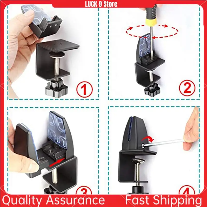 Punch-Free Aluminum Alloy Desktop Glass Fixed Clip Wooden Board Clip Desk Partition Clip Lengthened 190Mm-AB52