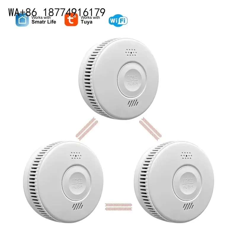 wmwmnu 85Db Safe Sound WIFI 433 868MHZ Smoke Leak Sensor House Interconnected EN14604 Smoke Detector Fire Alarm