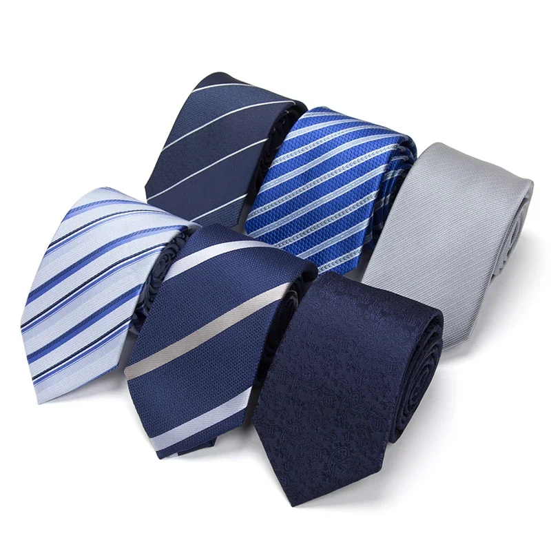 

New Classic Tie for Men Business Solid Color Stripe Plaid 7cm Jacquard Wedding Dress Necktie Daily Wear Cravat Accessories Gifts