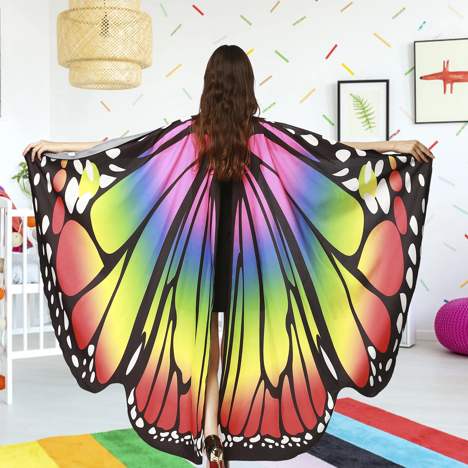 Women Halloween Party Butterfly Wings Shawl Halloween Carnival Props Wing Costumes Party Props  Fashion Lady Clothes