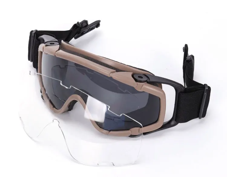 Outdoor Sports Airsoft Tactical Goggles with 2 Lens UV400 Impact resistance  Protective Box Shooting Goggles for Men Women