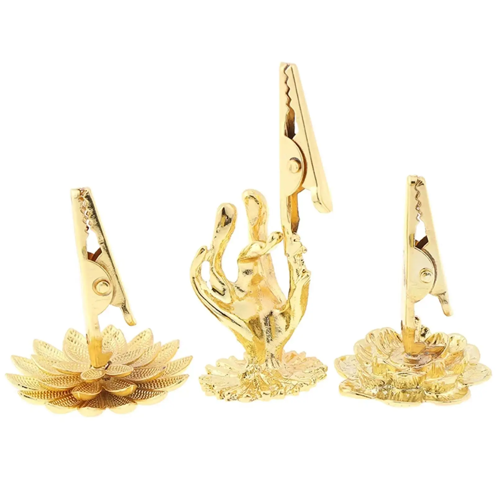 Incense Holder Clip for Stick Censer Coil Burner Metal Alloy Gold Artistic Buddhist Design Tabletop Stand Clamp for Home Office
