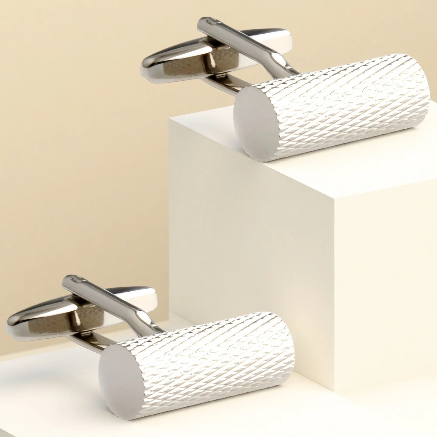 Annlyy Fashion Square Circle Rectangle Cylinder Cuboid Cube Arch Matt Mens Cufflinks Cuff Links