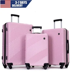 Hardshell Luggage Set,3 Piece Hardside Suitcases with Spinner Wheel,Lightweight Carry-on luggage 20