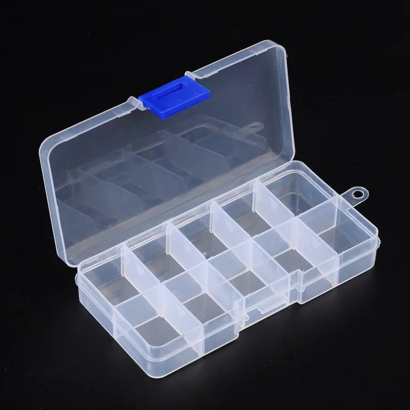 Transparent Plastic Storage Jewelry Box Compartment Adjustable Container Storage Boxes Beads Ring Earring Organizer Case