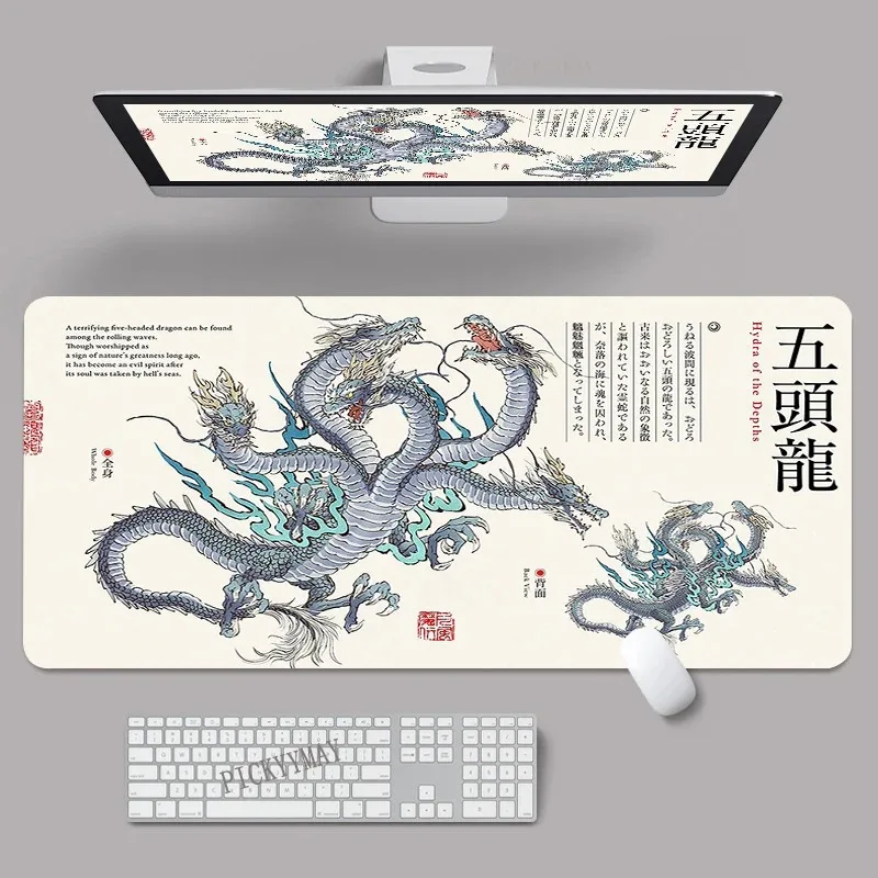 cool Japanese style demon Dragon Large Mouse Mat office Gaming Mousepad Big Rubber Base Mouse Pad Deskpad Mats Mousepads 400x900