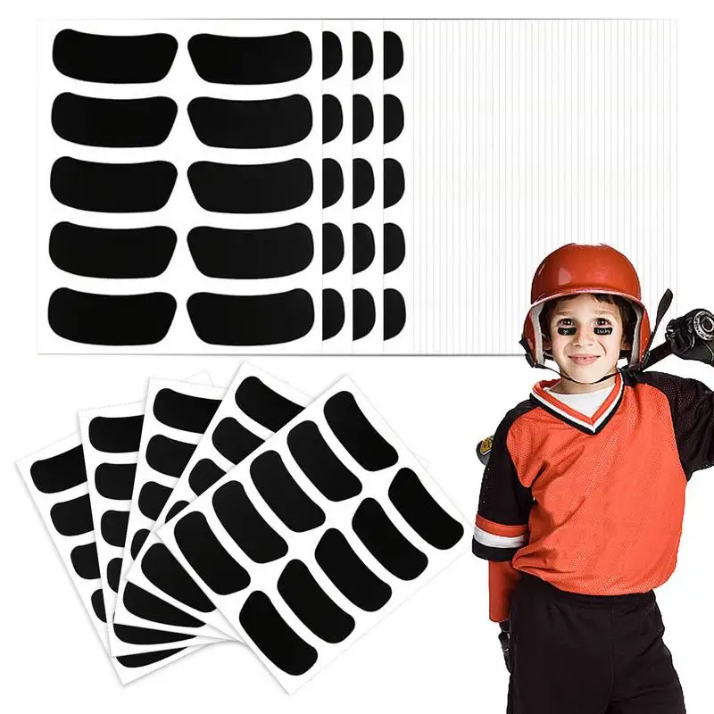 

50 Sheets Breathable Under Eye Football Strips Sports Eye Stickers For Girls Boys Adults Kids Sport Baseball Eye Black Stickers