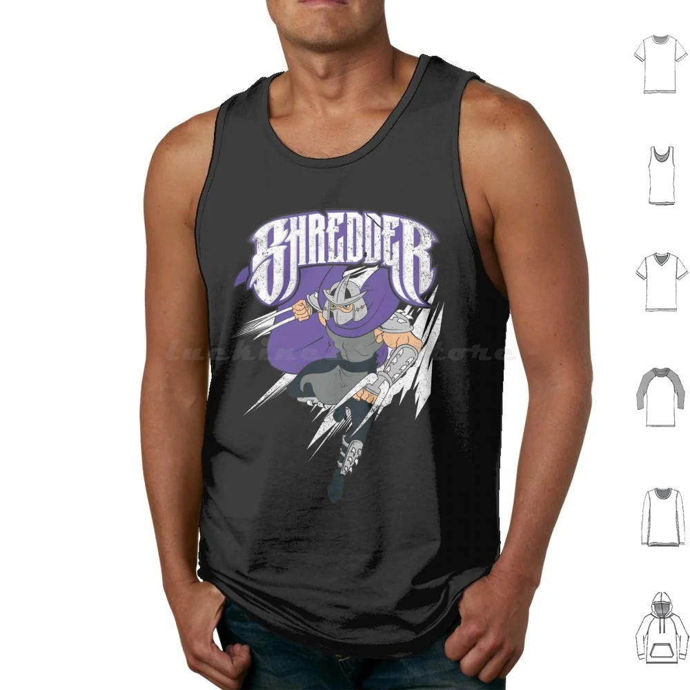 Shredder Of-Tank Tops Vest Sleeveless Turtle Turtle Cartoon 80s Outatime _ Culture Tartarughe Leonardo Michelangelo Mikey