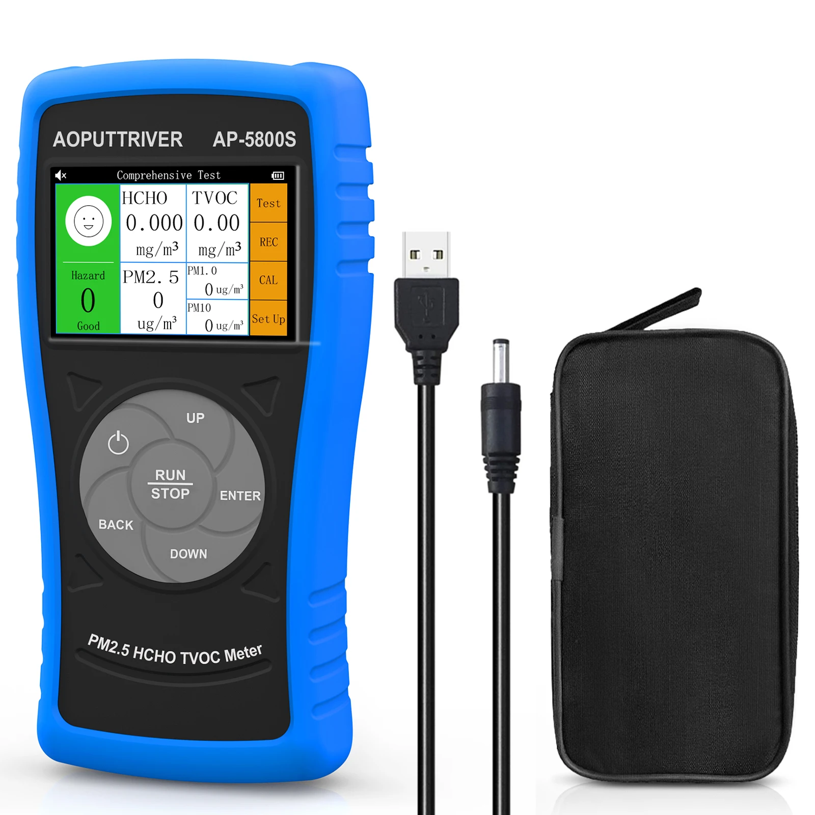 Digital Indoor Air Quality Monitor PM2.5 PM10 HCHO TVOC Detector Laser Particle Sensor TFT Display Air Pollution Tester