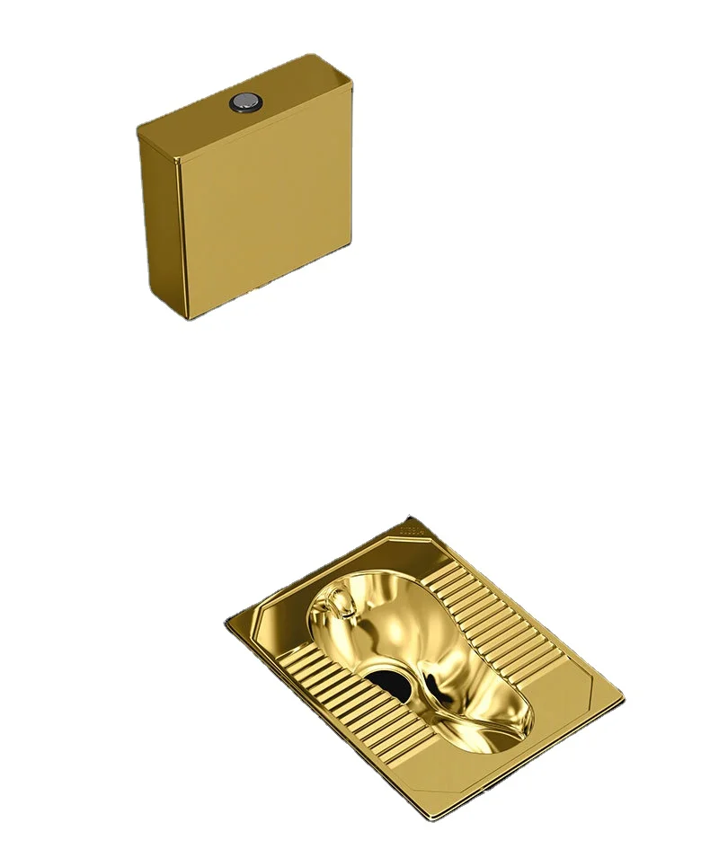 

China Factory Supply Wholesale Gold Stainless Steel Toilet Urinal With Water Tank Squat With Flush