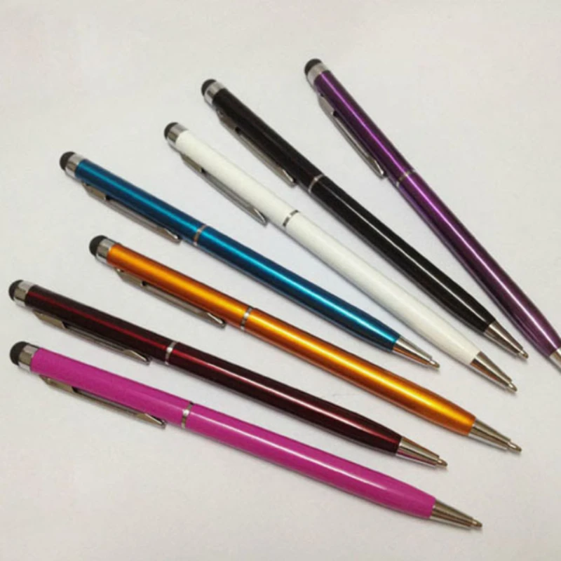 500pcs Colorful Universal 2 in 1 Capacitive Touch Screen Stylus & Ball Point Pen for iPad iPhone Android Phone Tablet