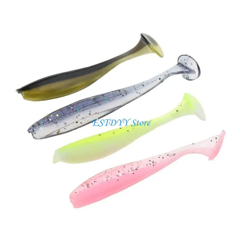

G6DE Pack of 50 Soft Fishing Lures, Soft Swimbaits with T-Tail, Plastic Fishing Bait for Saltwater & Freshwater Fishing Lures