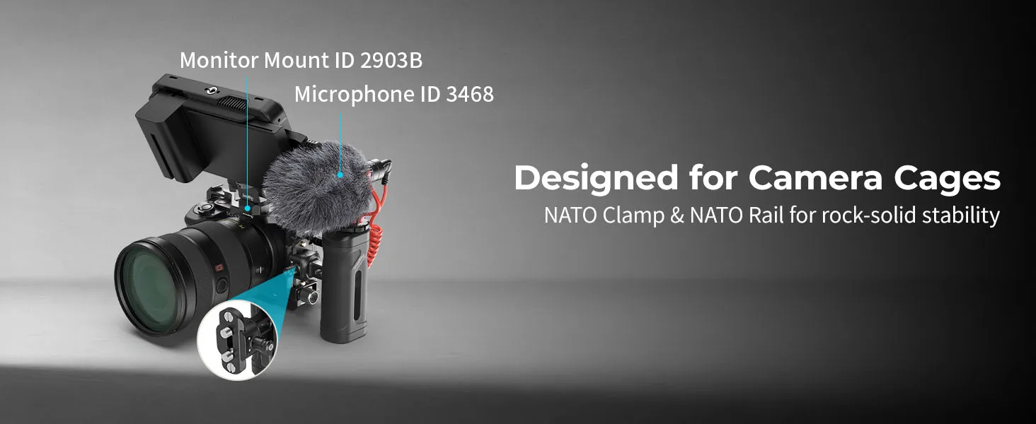 SmallRig Mini-Seitengriff mit NATO-Klemme für Kamerakäfige, kann Magic Arms, Mikrofone, Monitorhalterungen, Lichter montieren 5947 – Detail 2