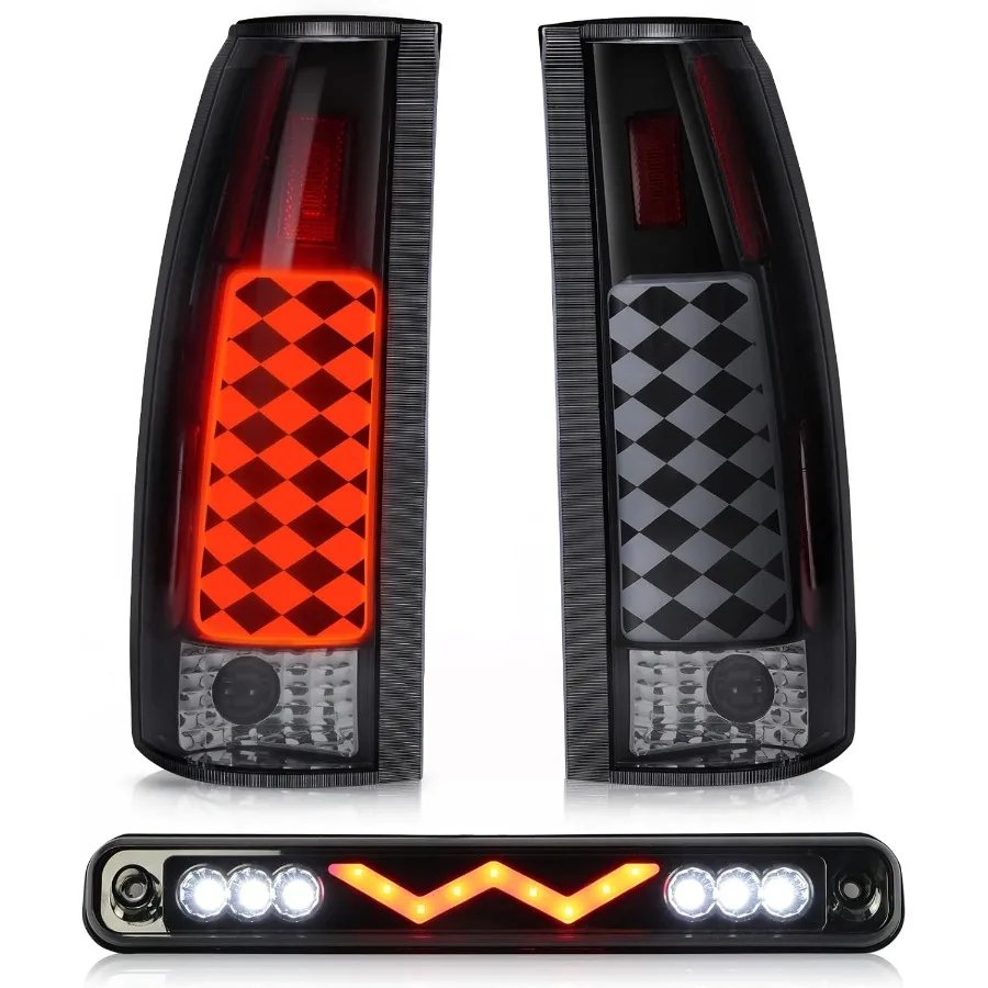 

Rear LED Tail Lights with 3rd Brake Light for Silverado 9498 and Chevy GMC C K C1500 C2500 C3500 K1500 K2500 K3500 8800 Compati