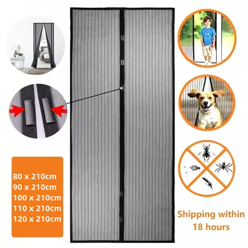 Punch-free Magnetic Mosquito Net Anti Bug Insect Fly Mesh Door Curtains Automatic Closing Screen Suitable For Home Sliding Door