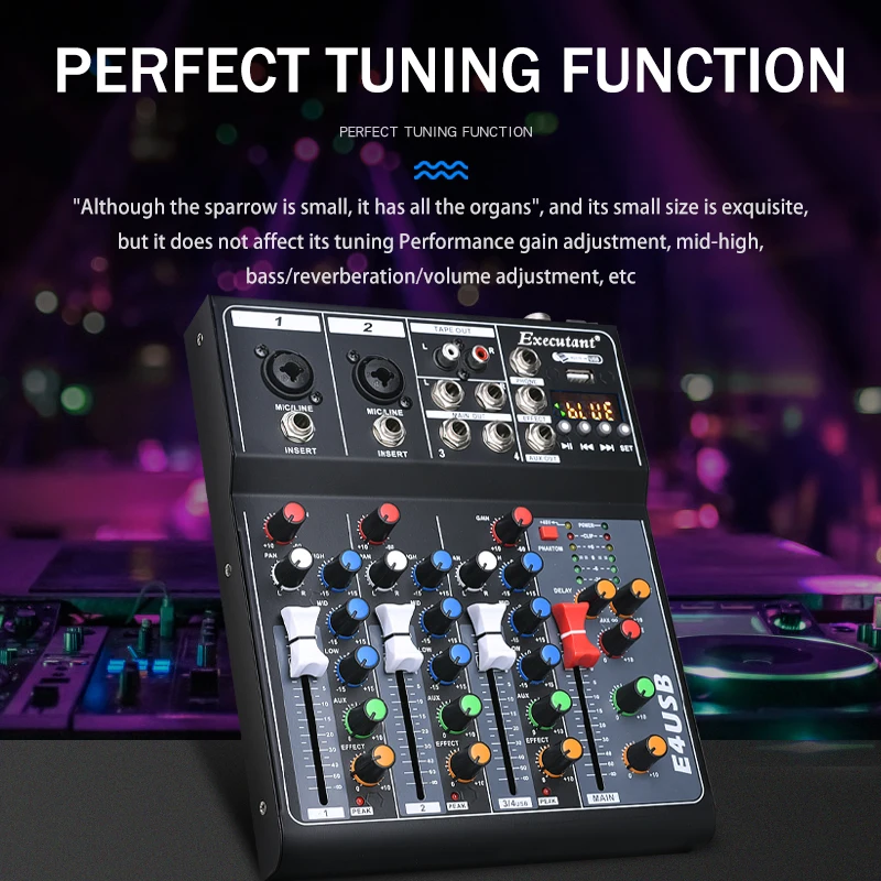 table-de-mixage-dj-usb-bluetooth-4-canaux-avec-reverberation-table-de-mixage-audio-compacte-pour-le-streaming-et-le-karaoke