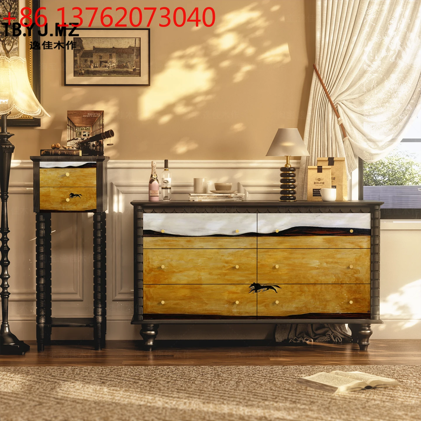 

Американский натуральный ветер, украшение в виде дикой природы, сундук, шкаф из цельного дерева для гостиной, ящик для хранения вещей, шкаф