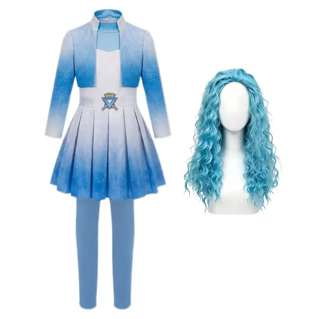 Disfraz de Halloween de la película Descendants, Chaqueta Azul, Disfraz de Hada Malvada, Ropa de Carnaval, Fiesta de Cumpleaños, Temática E