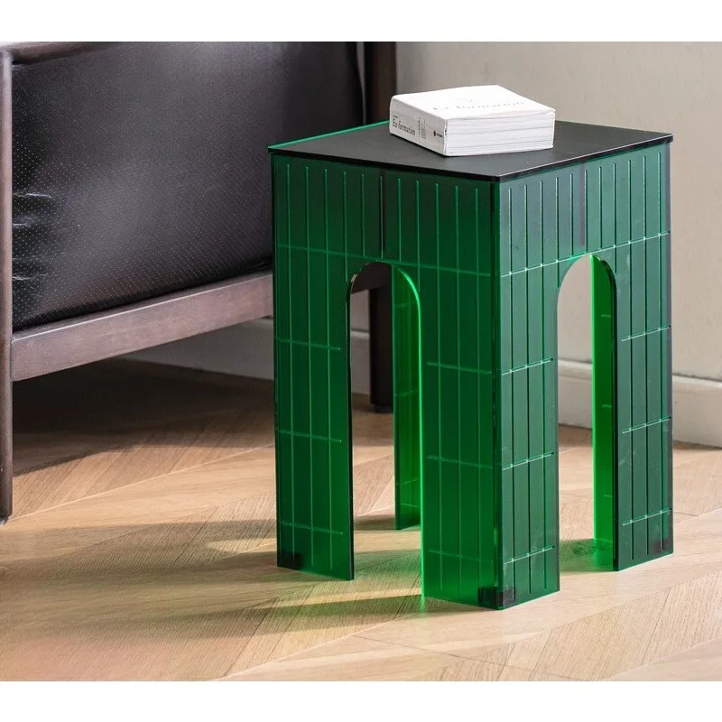 

Modern Minimalist Side Table for Living Room, Sofa Corner Table, Creative Small Coffee Table with Stool Living Room Furniture