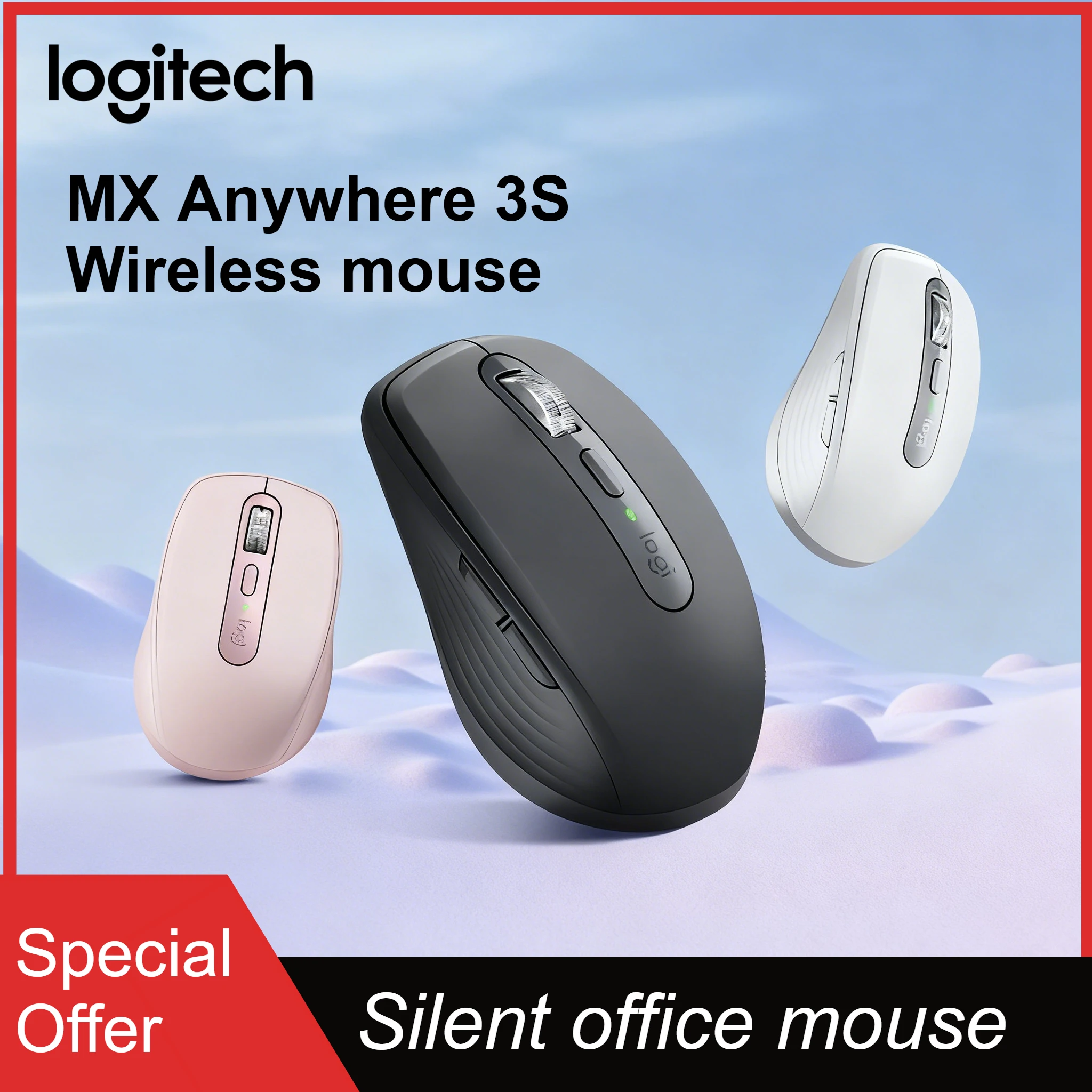 

Logitech Master MX Anywhere 3S Wireless Bluetooth Mouse, for Mac Laptop Office Use