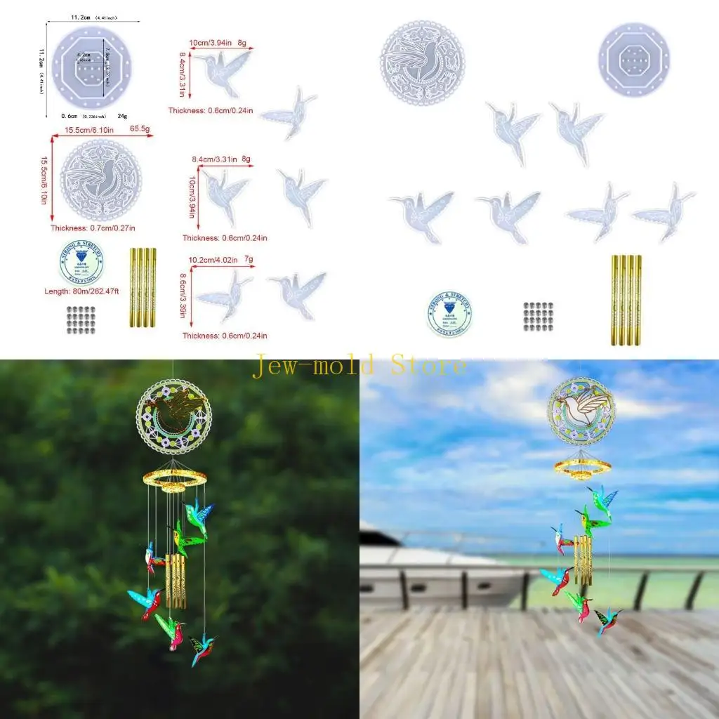 

C71B DIY Колибри стена висят ветром Силиконовый эпоксидный эпоксидный плесень