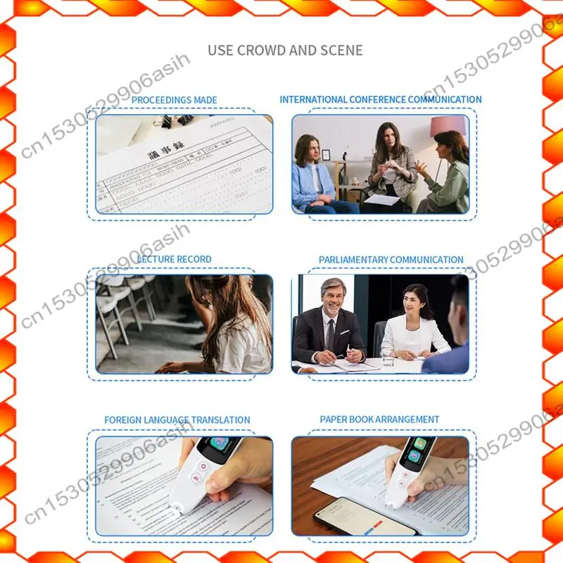 -AT52 Smart 134-Kind-Sprach-Smart-Übersetzer Stift Multifunktions-Offline-Übersetzung Echtzeit-Sprachübersetzer Geschäftsreisen