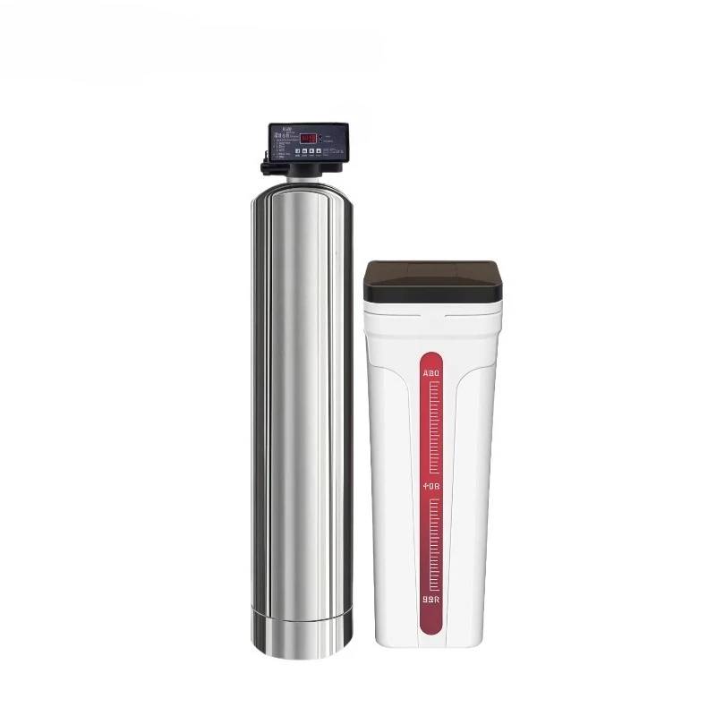 Commercial ion exchange softened water system with a flow rate of 1 ton/hour, 70 liter salt tank, containing food grade resin
