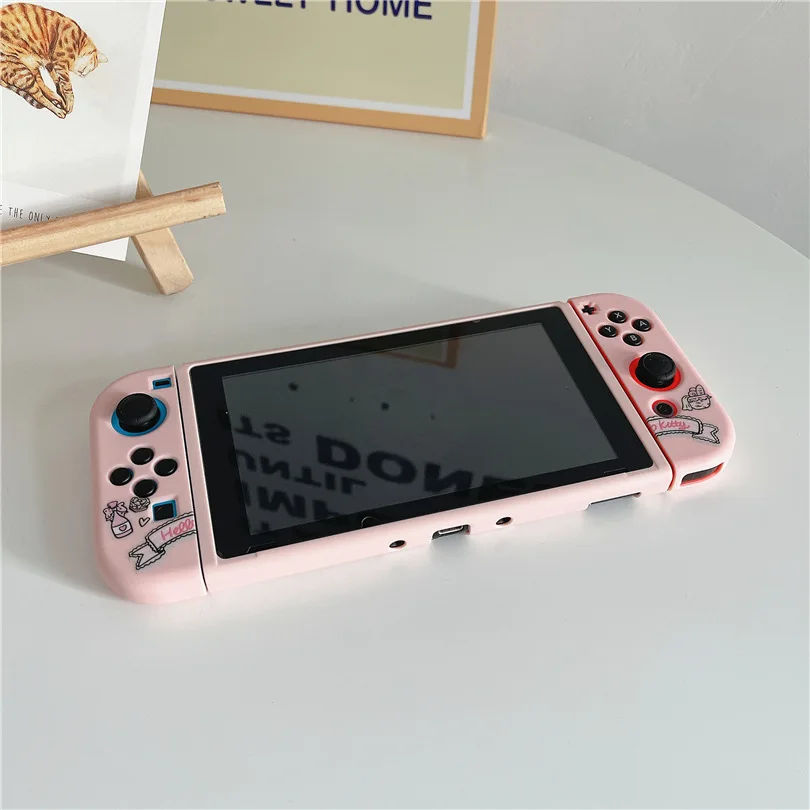 MINISO Hello Kitty Charging Dock Station Cover Protective Shell for Nintendo Switch Oled NS Console Crystal Protector Skin