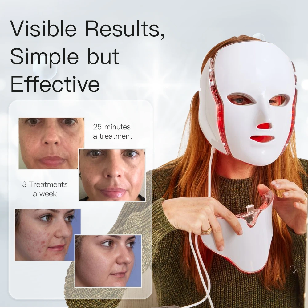 Advanced Version Portable 7 Colors Multifunction Lighten Skin Tone Remove Wrinkles Beauty Glow Mask