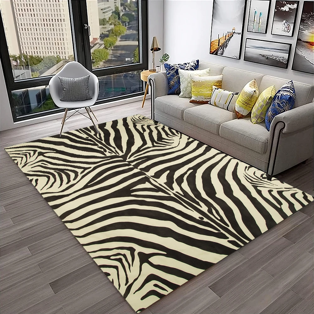 3D colorato Zebra Stripe Pattern tappeto tappeto per la casa soggiorno camera da letto divano zerbino Decor,kid Play Area tappeto tappetino