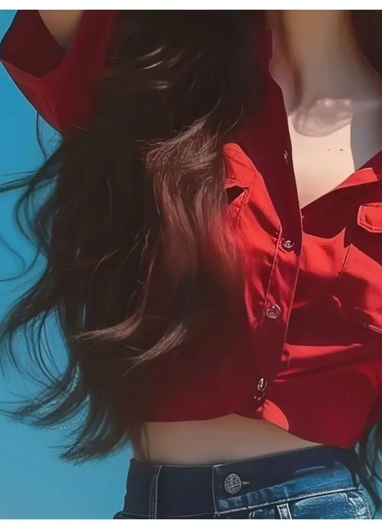 Y2k سوبر قصيرة الصلبة قميص بلايز صيف جديد قصير الأكمام كل مباراة الرقبة مثير بلوزة موضة شارع العليا الاتجاه ملابس حريمي #2