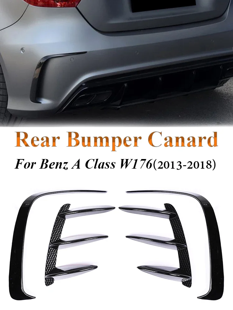 Rear Bumper Air Vent A45 Sport Canard Splitter Spoiler Flap Cover For Mercedes Benz A Class W176 2013-2018 Black Car Accessories