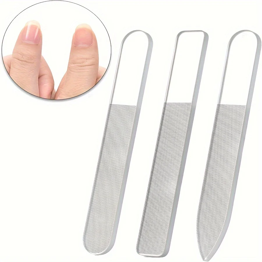 3pcs Set of Nano-glass File Polished Strip Nail File Box Transparent Manicure Trim Strip Manicure Tools Nail Art DIY